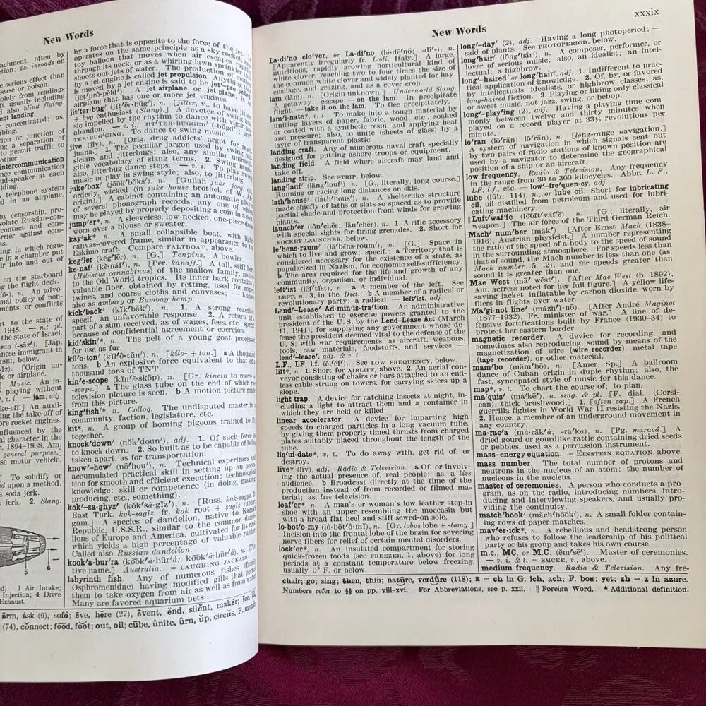 1956 Webster's Students Dictionary, Vintage Dictionary, American Book Company